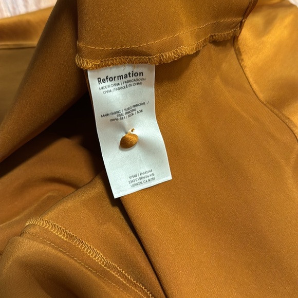 Reformation Daniela 100% silk copper maxi halter gown dress wedding fall size 8 - Picture 10 of 16